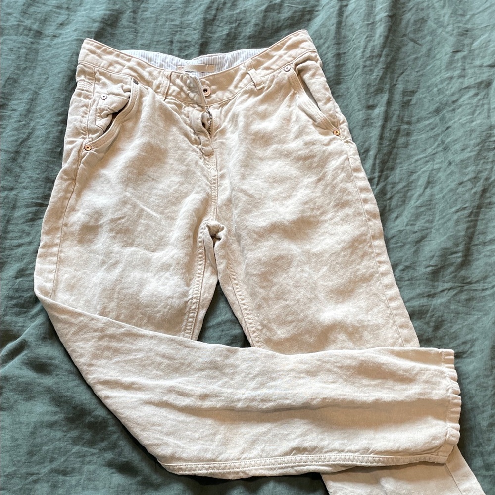 100% linen. Women’s Light Beige Jeans
